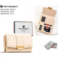 Peterson női műbőr pénztárca PTN 0015-LAK – bézs