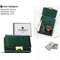 Peterson női műbőr pénztárca PTN 0015-LAK – zöld