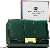 Peterson női műbőr pénztárca PTN 0015-LAK – zöld