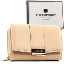 Peterson női műbőr pénztárca PTN 0015-THU – bézs