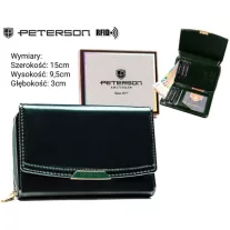 Peterson női műbőr pénztárca PTN 001-LAK – zöld