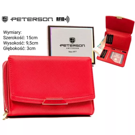 Peterson női műbőr pénztárca PTN 001-SAF Peterson női műbőr pénztárca PTN 001-SAF
