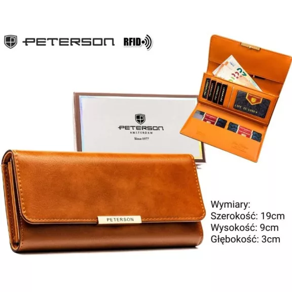 Peterson női műbőr pénztárca PTN 006-F73 – narancs Peterson női műbőr pénztárca PTN 006-F73 – narancs