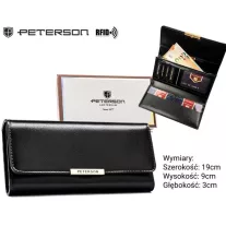 Peterson női műbőr pénztárca PTN 006-F73 – fekete