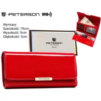 Peterson női műbőr pénztárca PTN 006-LAK – piros