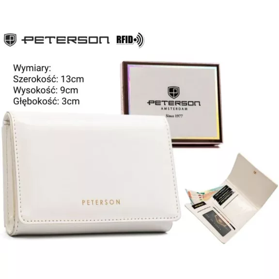 Peterson női műbőr pénztárca PTN 013 – fehér Peterson női műbőr pénztárca PTN 013 – fehér