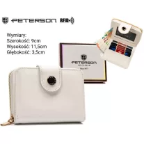 Peterson női műbőr pénztárca PTN 014 – fehér