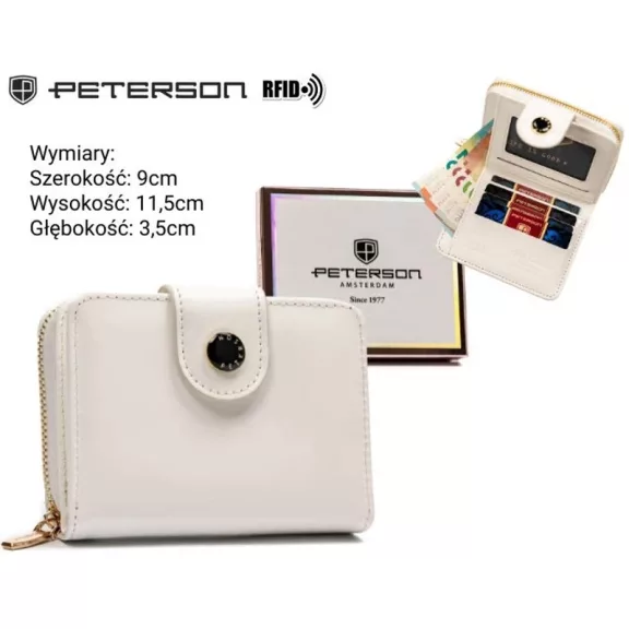 Peterson női műbőr pénztárca PTN 014 – fehér Peterson női műbőr pénztárca PTN 014 – fehér