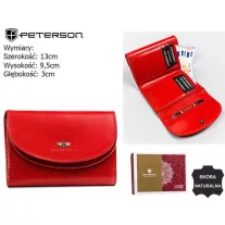 Peterson női bőr pénztárca PTN 116-BO – piros