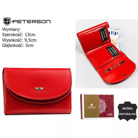 Peterson női bőr pénztárca PTN 116-BO – piros Peterson női bőr pénztárca PTN 116-BO – piros