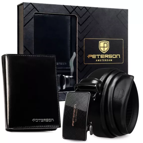 Peterson férfi pénztárca ajándékszett PTN 1542-125-K01-BW Peterson férfi pénztárca ajándékszett PTN 1542-125-K01-BW