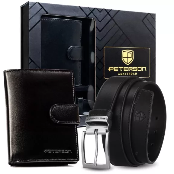 Peterson férfi pénztárca ajándékszett PTN 1542L-135-GK-BW Peterson férfi pénztárca ajándékszett PTN 1542L-135-GK-BW