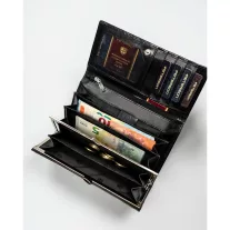 Peterson női bőr pénztárca PTN 1680166-TVT – fekete