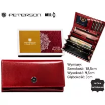 Peterson női bőr pénztárca PTN 1680166-TVT – piros