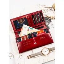Peterson női bőr pénztárca PTN 1680166-TVT – piros