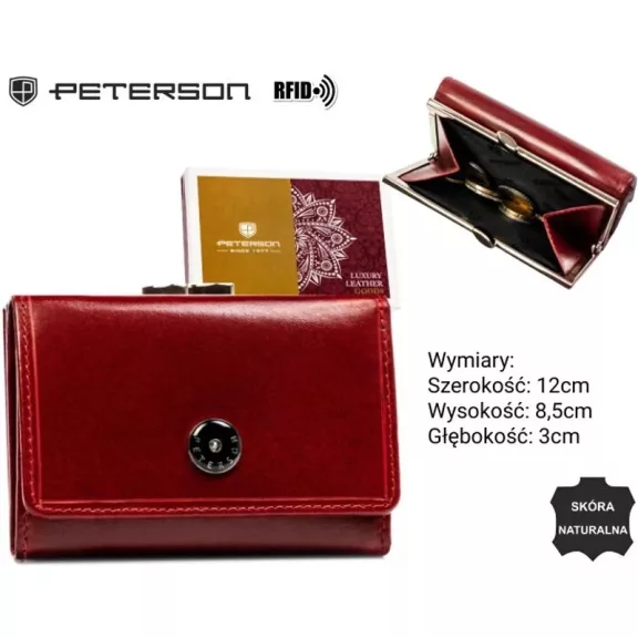 Peterson női bőr pénztárca PTN 1680400-TVT – piros Peterson női bőr pénztárca PTN 1680400-TVT – piros