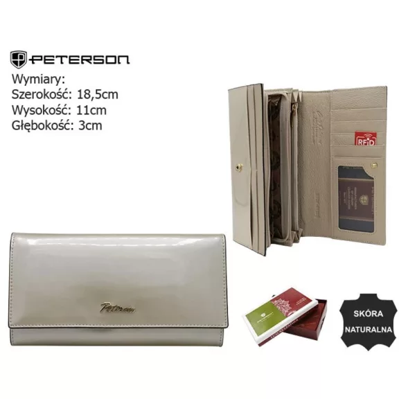 Peterson női bőr pénztárca PTN 1N-409 – bézs Peterson női bőr pénztárca PTN 1N-409 – bézs