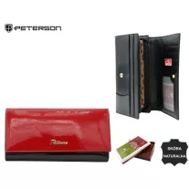 Peterson Női Bőr Pénztárca Ptn 1N-409-6709 Black-Red