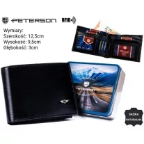 Peterson férfi bőr pénztárca PTN 22301-VT – fekete