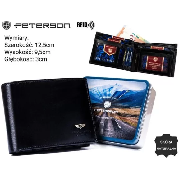 Peterson férfi bőr pénztárca PTN 22301-VT – fekete Peterson férfi bőr pénztárca PTN 22301-VT – fekete