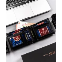 Peterson férfi bőr pénztárca PTN 22301-VT – fekete