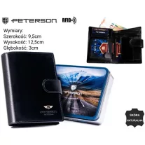 Peterson férfi bőr pénztárca PTN 22308L-VT – fekete