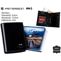 Peterson férfi bőr pénztárca PTN 22308-VT – fekete