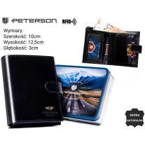 Peterson férfi bőr pénztárca PTN 22310L-VT – fekete