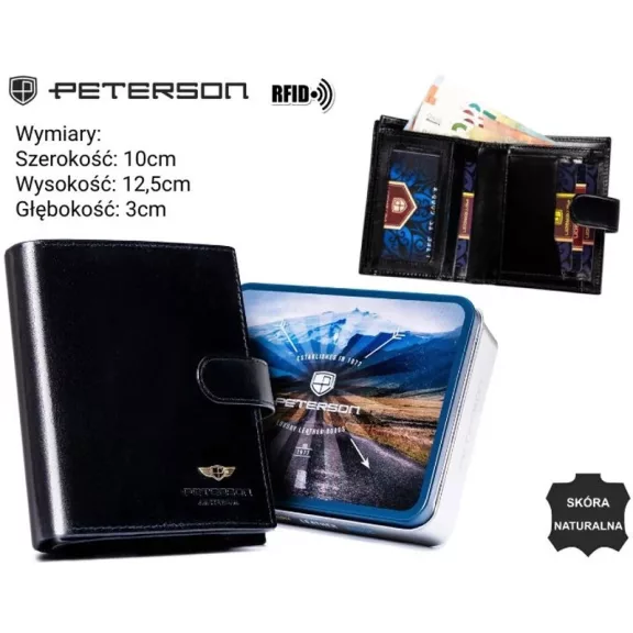Peterson férfi bőr pénztárca PTN 22310L-VT – fekete Peterson férfi bőr pénztárca PTN 22310L-VT – fekete