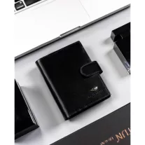 Peterson férfi bőr pénztárca PTN 22310L-VT – fekete