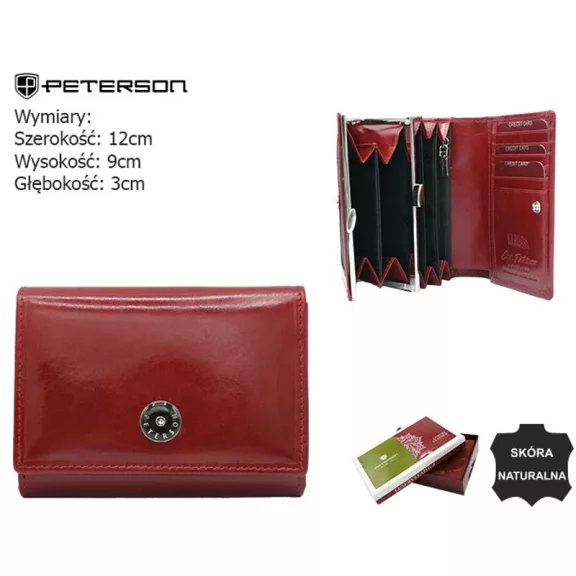 Peterson női bőr pénztárca PTN 24892-TVT – piros Peterson női bőr pénztárca PTN 24892-TVT – piros