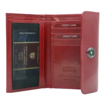 Peterson női bőr pénztárca PTN 27074-TVT – piros