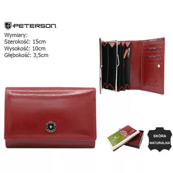 Peterson női bőr pénztárca PTN 27079-TVT – piros Peterson női bőr pénztárca PTN 27079-TVT – piros