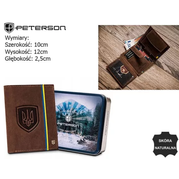 Peterson férfi bőr pénztárca PTN 303-P-UP UA – barna Peterson férfi bőr pénztárca PTN 303-P-UP UA – barna