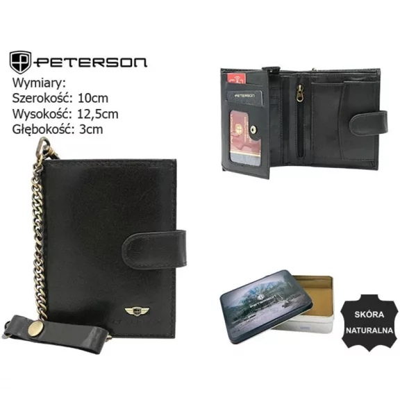 Peterson férfi bőr pénztárca PTN 303ZŁ-2-1-1 Peterson férfi bőr pénztárca PTN 303ZŁ-2-1-1