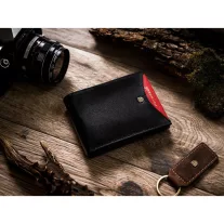 Peterson Férfi Bőr  Pénztárca Ptn 304.01 2-1-1 Black+Red