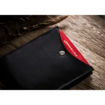 Peterson Férfi Bőr  Pénztárca Ptn 304.01 2-1-1 Black+Red