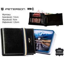 Peterson férfi bőr pénztárca PTN 304E-5774 BLACK