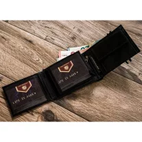 Peterson férfi bőr pénztárca PTN 304E-5774 BLACK