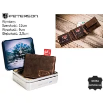 Peterson férfi bőr pénztárca PTN 304G – barna