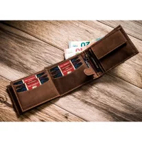 Peterson férfi bőr pénztárca PTN 304G – barna