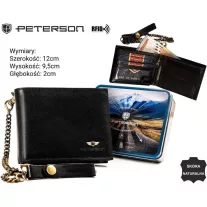 Peterson férfi bőr pénztárca PTN 304Ł-2-1-1 BLACK