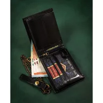 Peterson férfi bőr pénztárca PTN 304Ł-2-1-1 BLACK