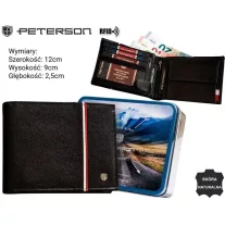 Peterson férfi bőr pénztárca PTN 304P-01 – fekete