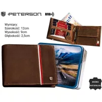Peterson férfi bőr pénztárca PTN 304P-01 – barna