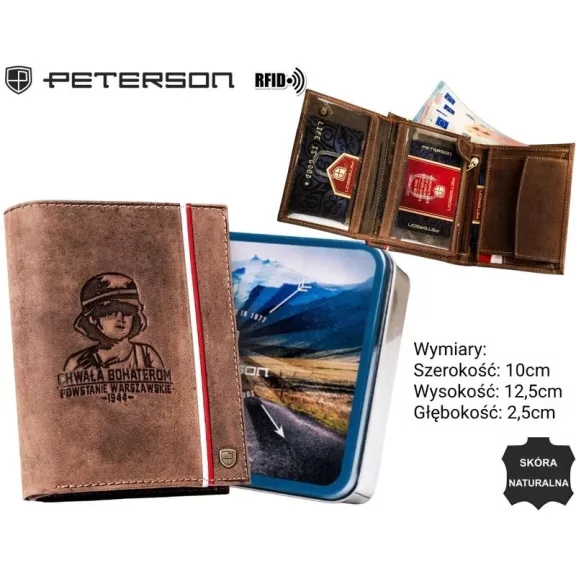 Peterson férfi bőr pénztárca PTN 317PW-04 2-1-4 Peterson férfi bőr pénztárca PTN 317PW-04 2-1-4