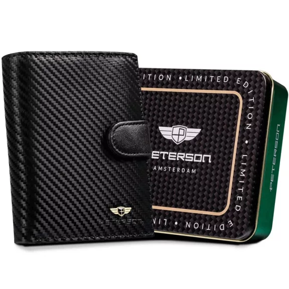 Peterson Férfi Bőr Pénztárca Ptn 317Z-Ca-6563 Black Peterson Férfi Bőr Pénztárca Ptn 317Z-Ca-6563 Black