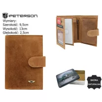 Peterson férfi bőr pénztárca PTN 324Z 2-1-5