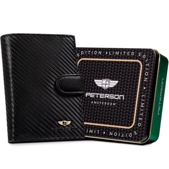 Peterson Férfi Bőr Pénztárca Ptn 333Z-Ca-6600 Black Peterson Férfi Bőr Pénztárca Ptn 333Z-Ca-6600 Black