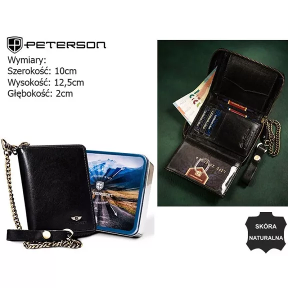 Peterson férfi bőr pénztárca PTN 340L-2-1-1 BLACK Peterson férfi bőr pénztárca PTN 340L-2-1-1 BLACK